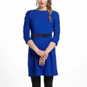 ANTHROPOLOGIE GIRLS FROM SAVOY ROYAL BLUE DRESS SIZE SMALL